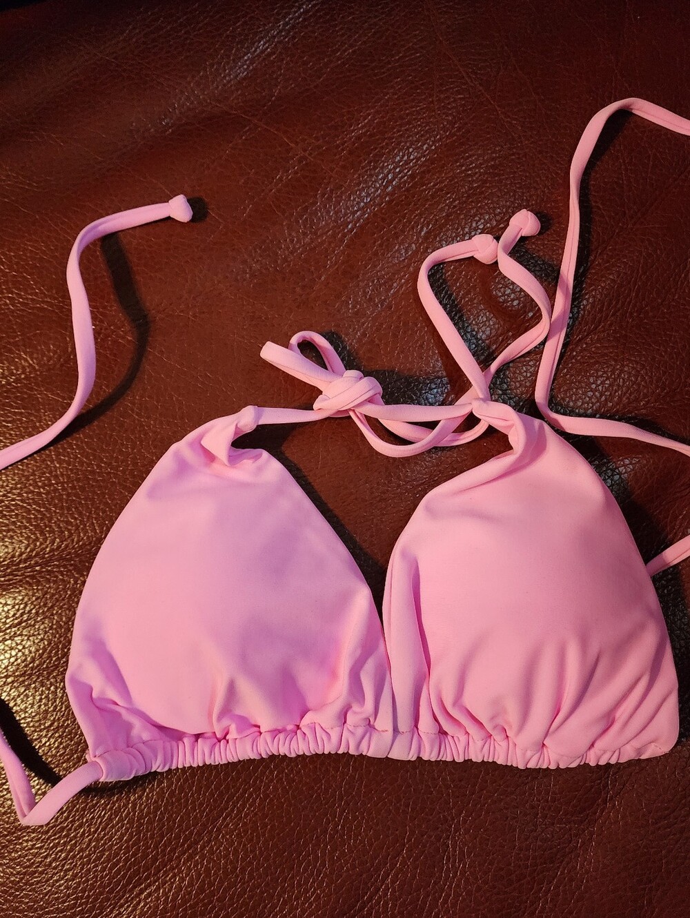 HOT PINK STRING BIKINI TOP SIZE M NWOT